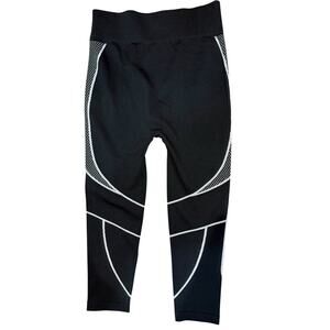 ActivPro Seamless Compression Leggings S/M Black Mesh Panel Capri Workout NWOT